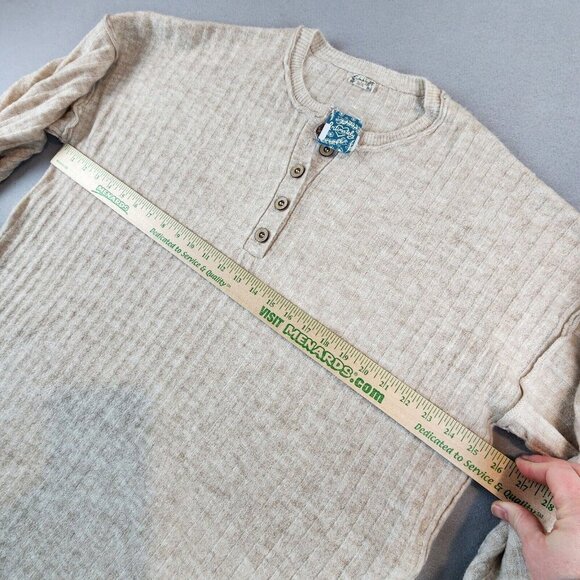 Free People NEW Around the Clock Pullover Sweater Ribbed Women's Medium Oatmeal - Picture 7 of 12